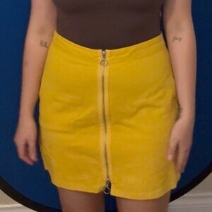 Urban Outfitters BDG Yellow high-waisted A-line Mini skirt, size Large